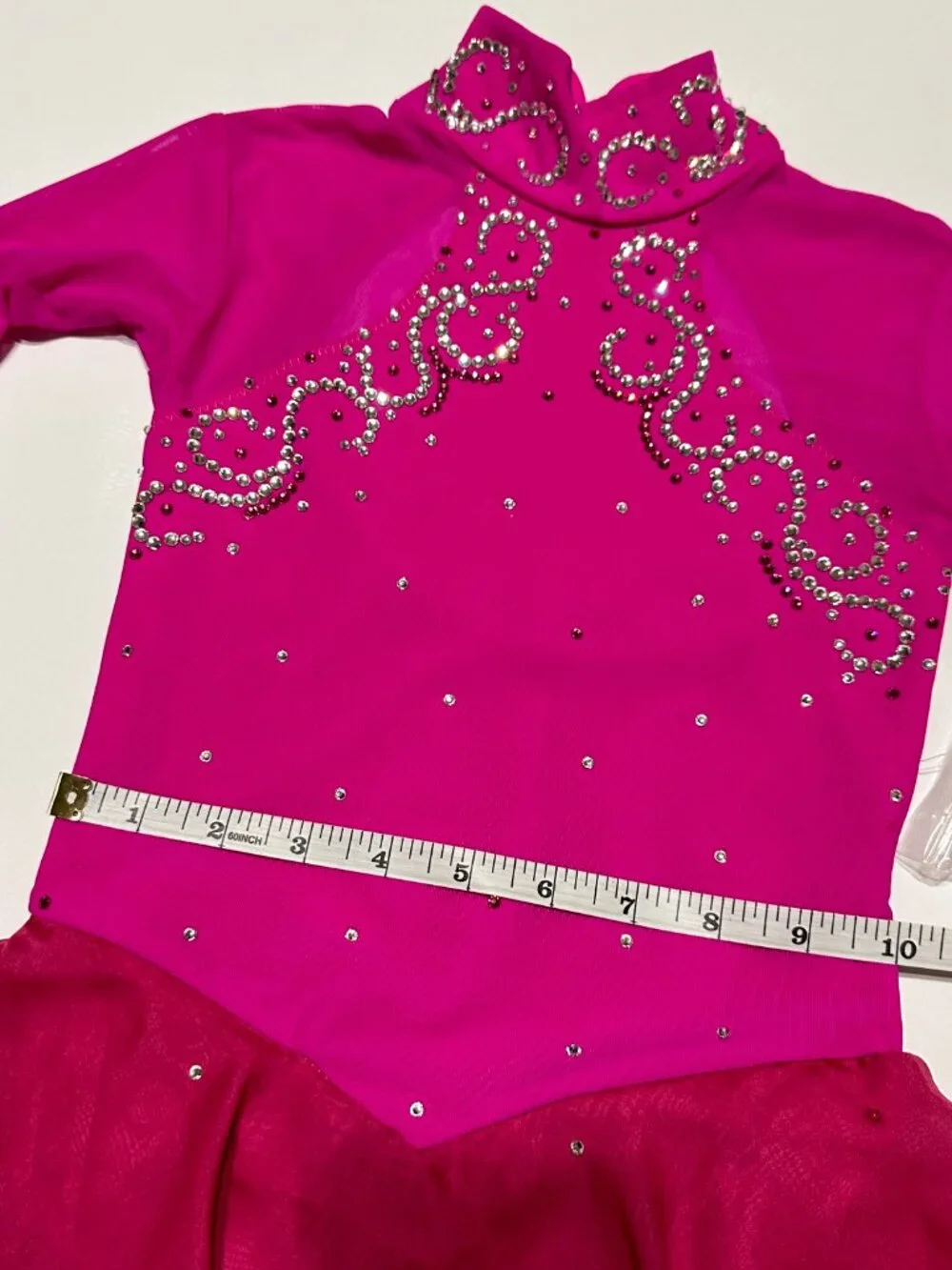 New Plum pink Crystal Figure Skating Dress Girl 8 (4~6T)